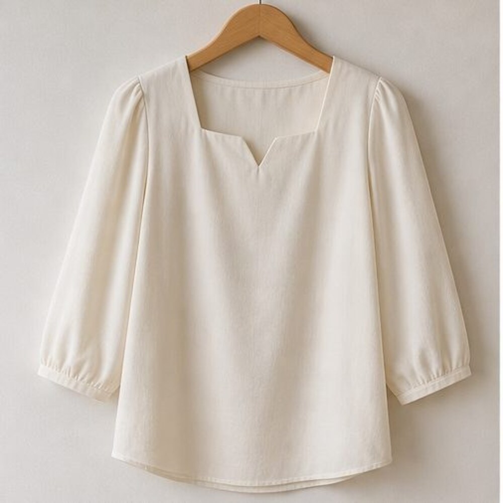 Cream Wrap Blouse